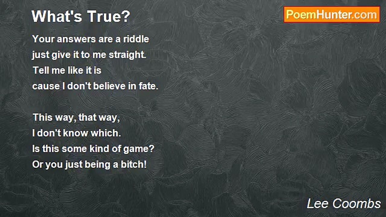 Lee Coombs - What's True?