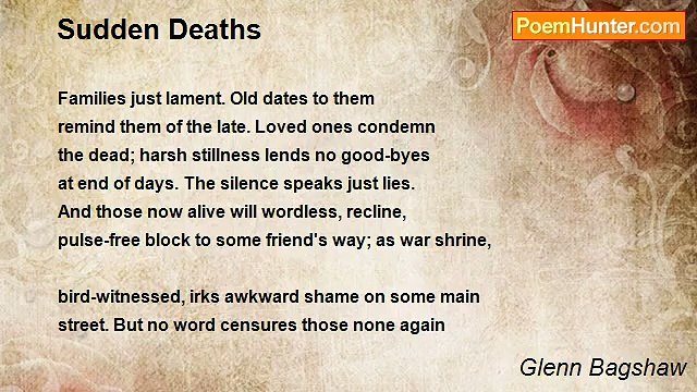 Glenn Bagshaw - Sudden Deaths