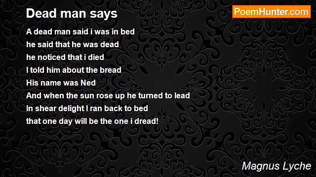 Magnus Lyche - Dead man says