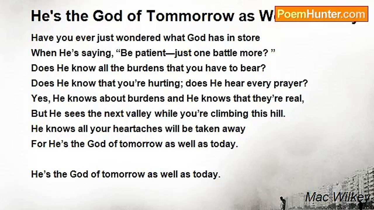Mac Wilkey - He's the God of Tommorrow as Well...
