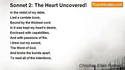 Christian Eliab Ratnam - Sonnet 2: The Heart Uncovered!