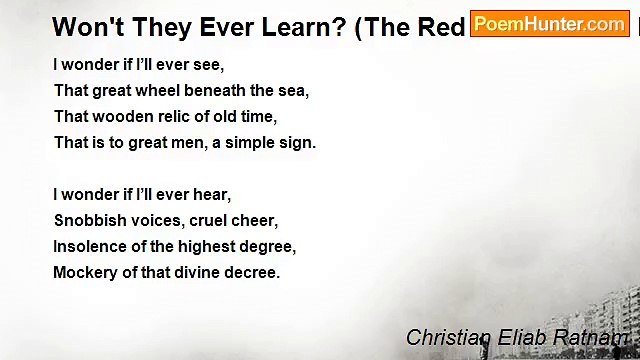 Christian Eliab Ratnam - Won't They Ever Learn? (The Red Sea And The Fall Of Egypt)