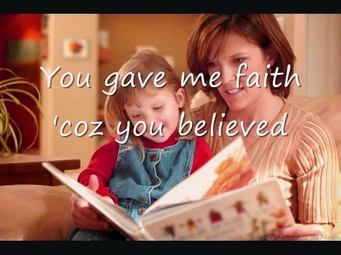 Because You Loved Me, Celine Dion (with Lyrics) - Dedication to Mothers