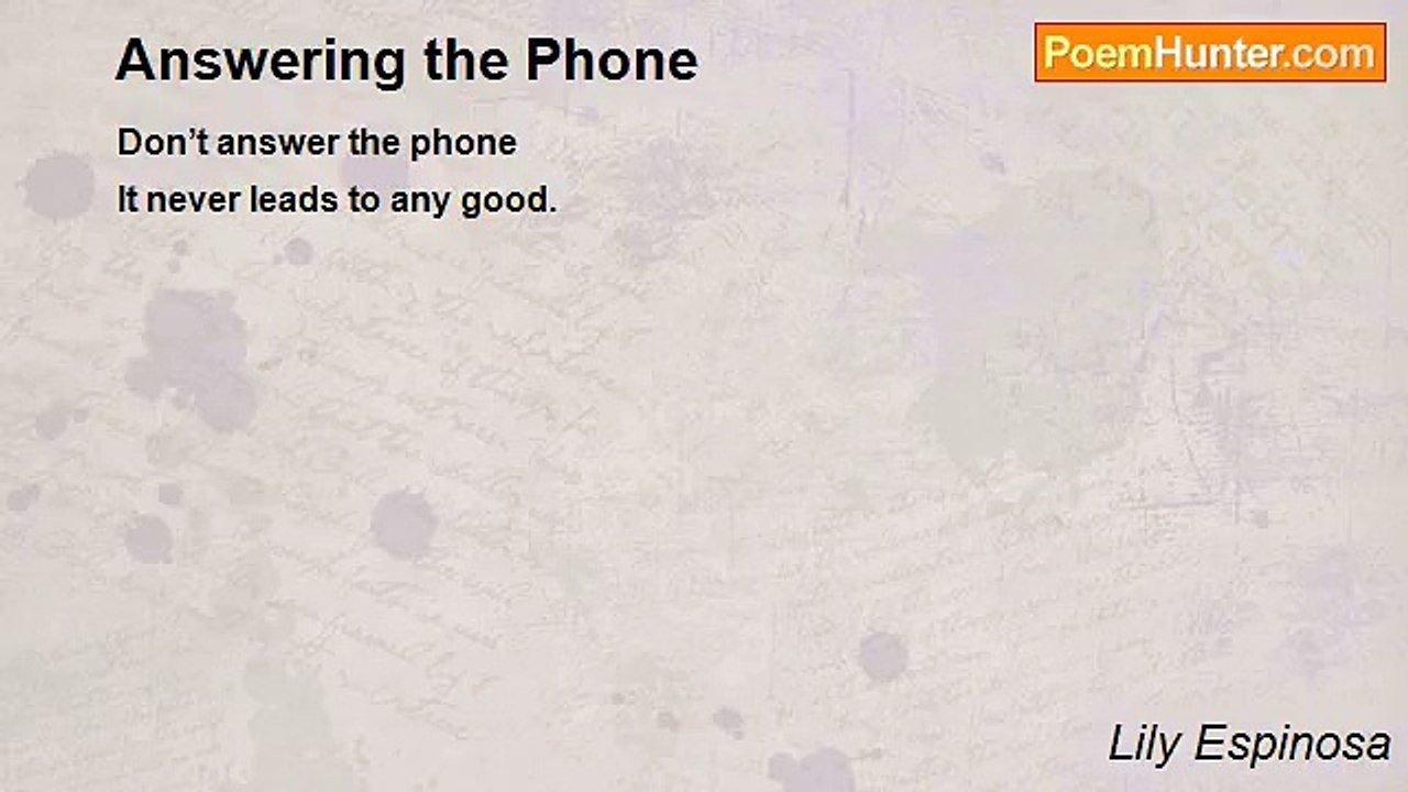 Lily Espinosa - Answering the Phone