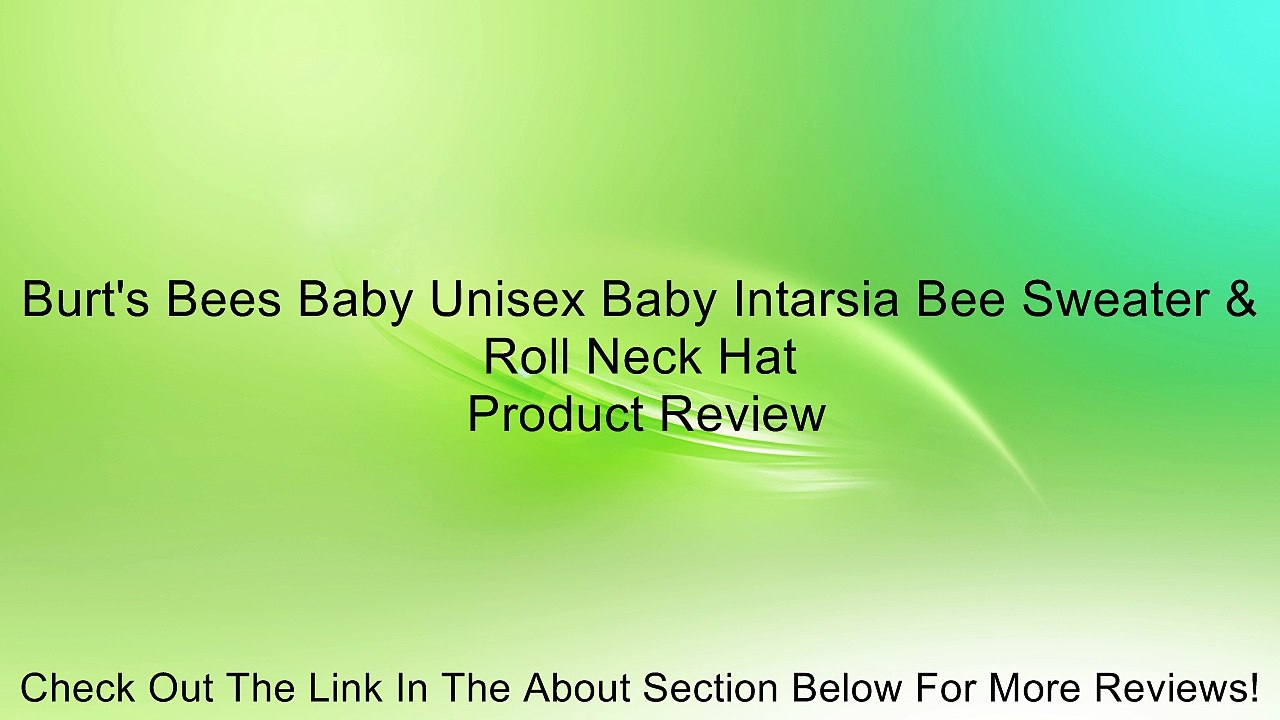 Burt's Bees Baby Unisex Baby Intarsia Bee Sweater & Roll Neck Hat Review