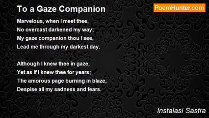 Instalasi Sastra - To a Gaze Companion