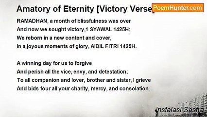 Instalasi Sastra - Amatory of Eternity [Victory Verse]