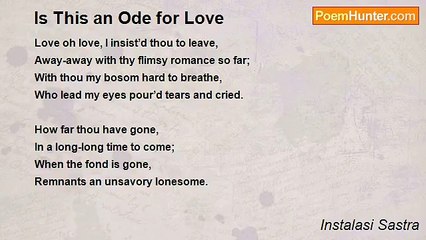 Instalasi Sastra - Is This an Ode for Love