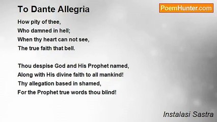 Instalasi Sastra - To Dante Allegria