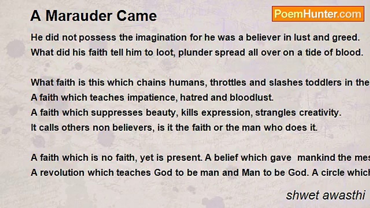 shwet awasthi - A Marauder Came