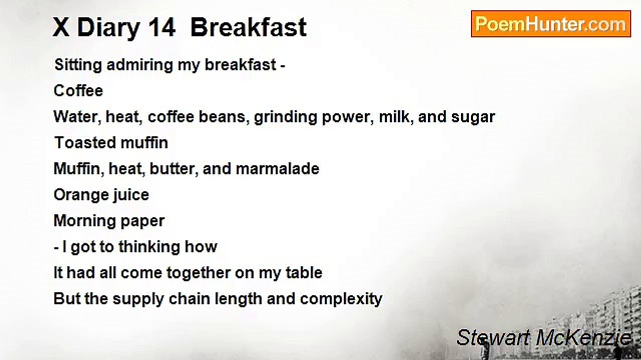 Stewart McKenzie - X Diary 14  Breakfast