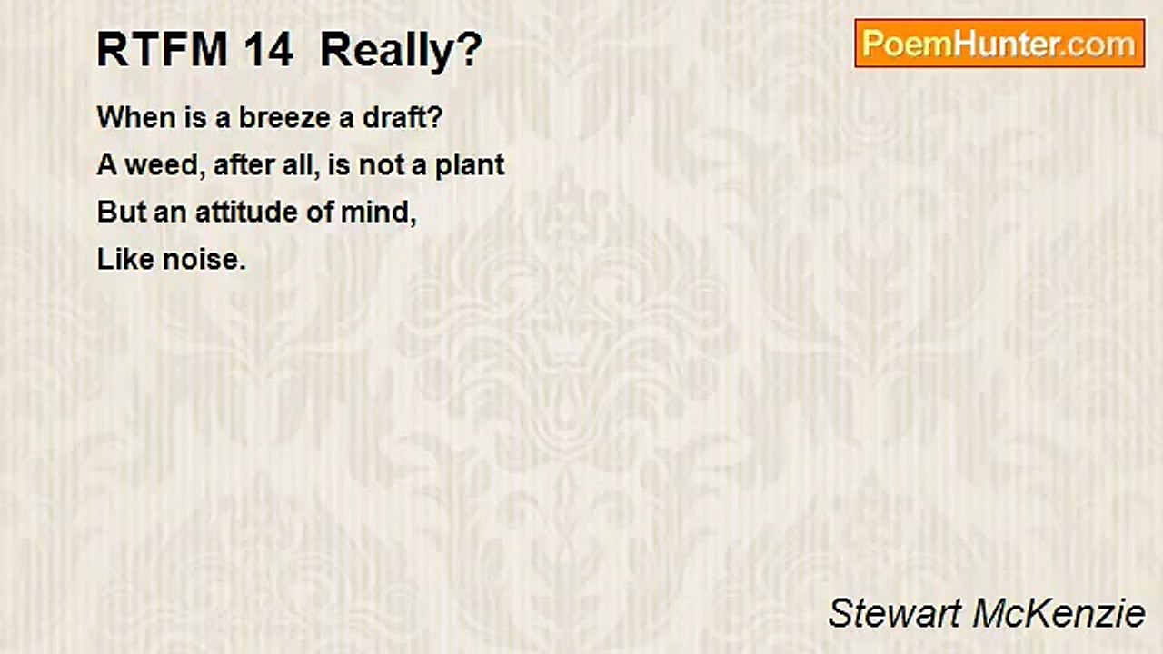 Stewart McKenzie - RTFM 14  Really?