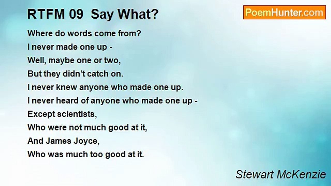 Stewart McKenzie - RTFM 09  Say What?