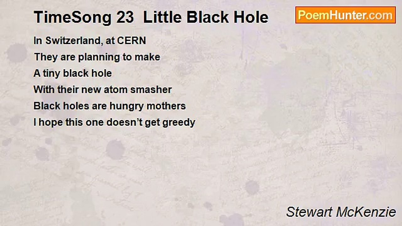 Stewart McKenzie - TimeSong 23  Little Black Hole