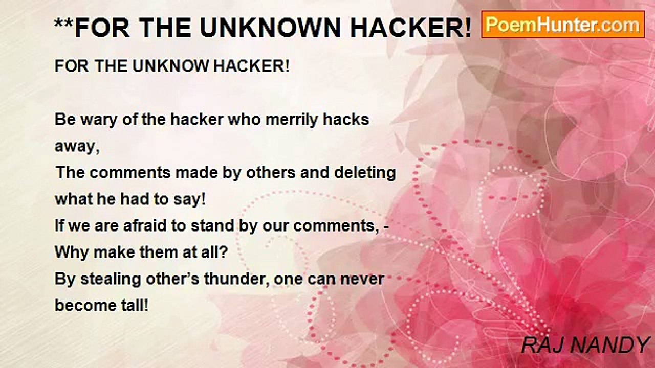 RAJ NANDY - **FOR THE UNKNOWN HACKER!