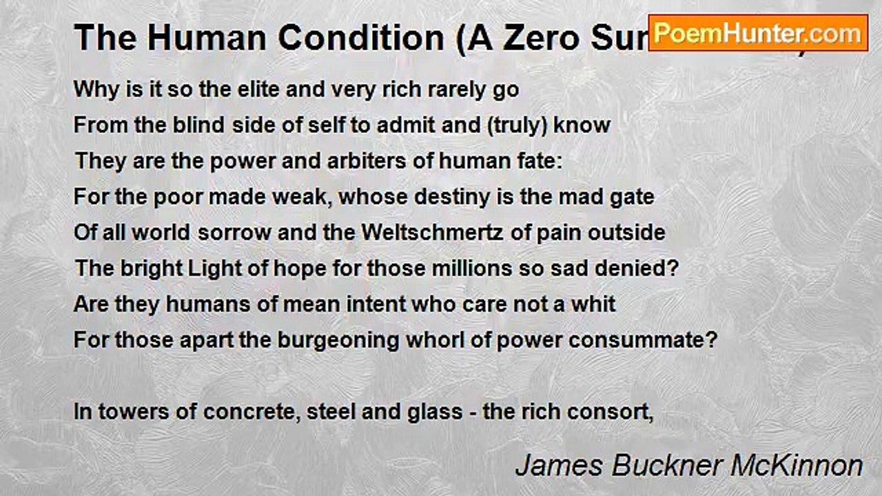 James Buckner McKinnon - The Human Condition (A Zero Sum Game?)