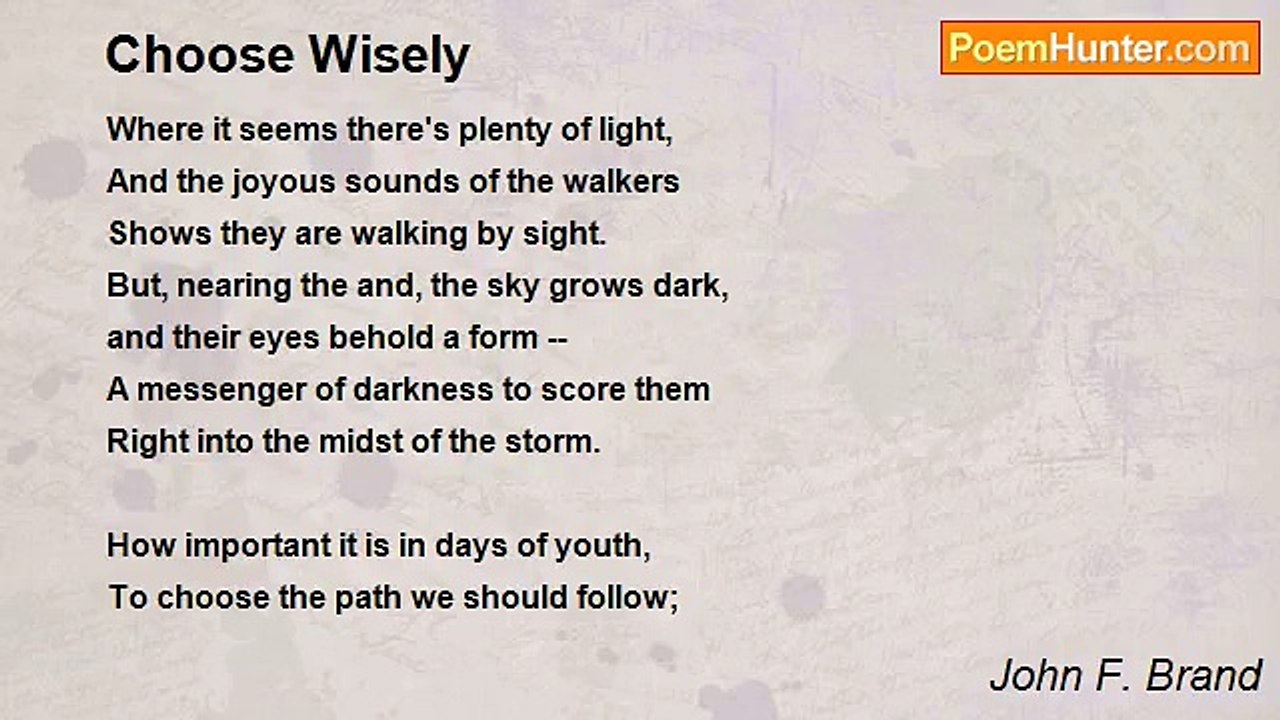 John F. Brand - Choose Wisely