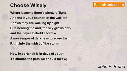 John F. Brand - Choose Wisely