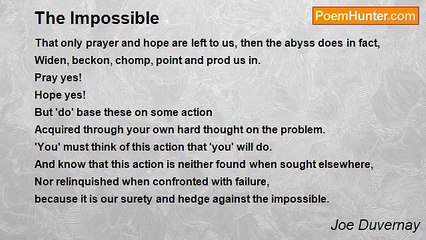 Joe Duvernay - The Impossible