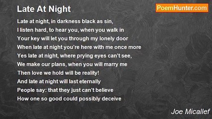 Joe Micallef - Late At Night