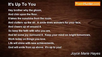 Joyce Marie Hayes - It's Up To You