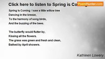Kathleen Lowery - Click here to listen to Spring is Coming