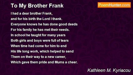 Kathleen M. Kyriacou - To My Brother Frank