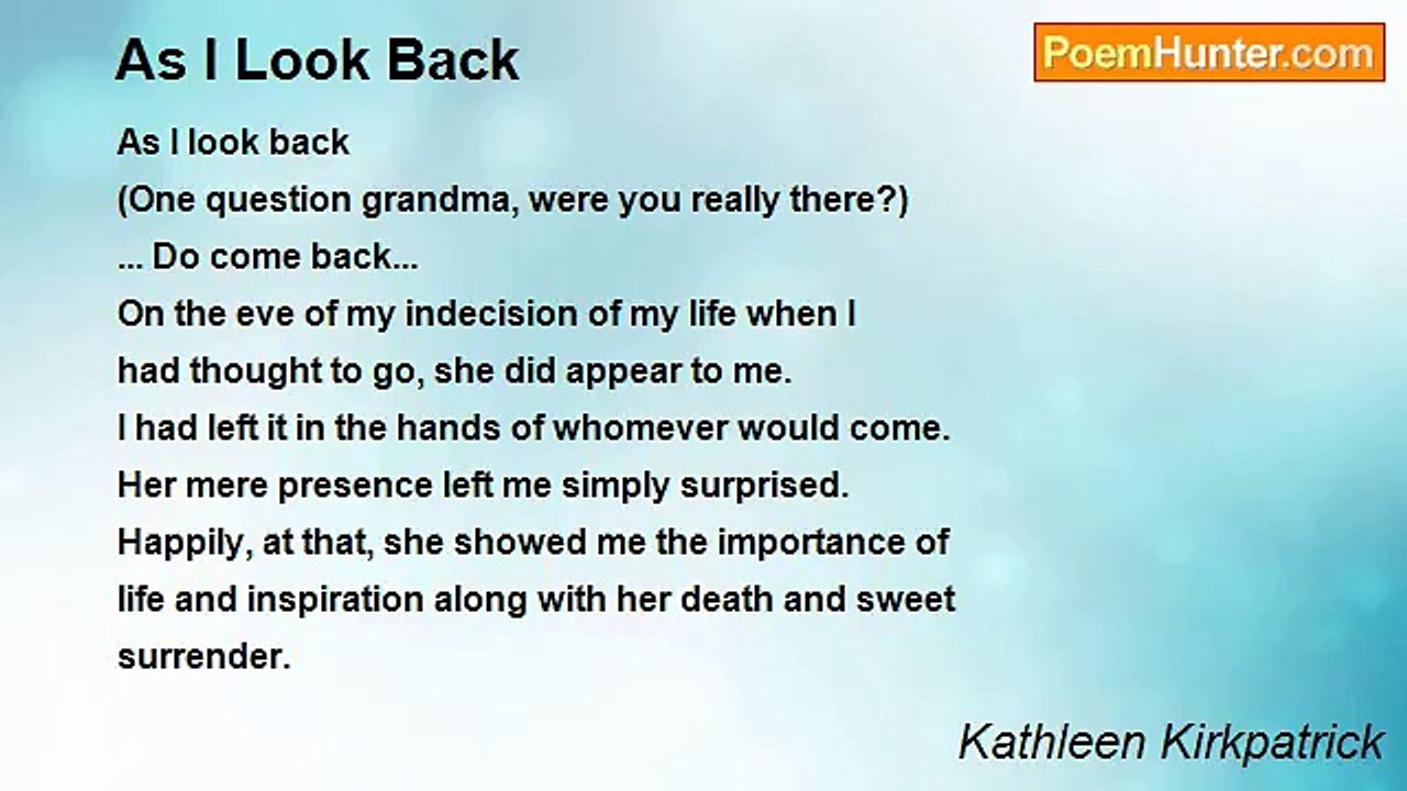 Kathleen Kirkpatrick - As I Look Back
