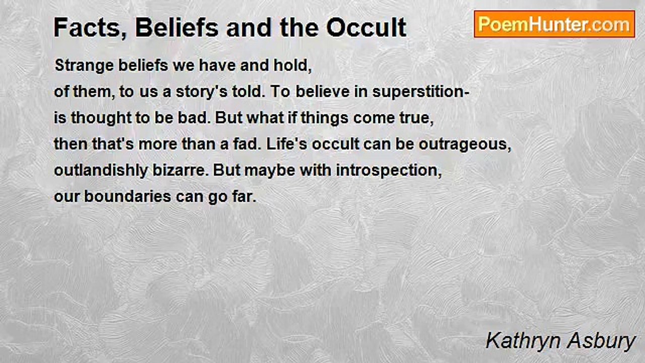 Kathryn Asbury - Facts, Beliefs and the Occult