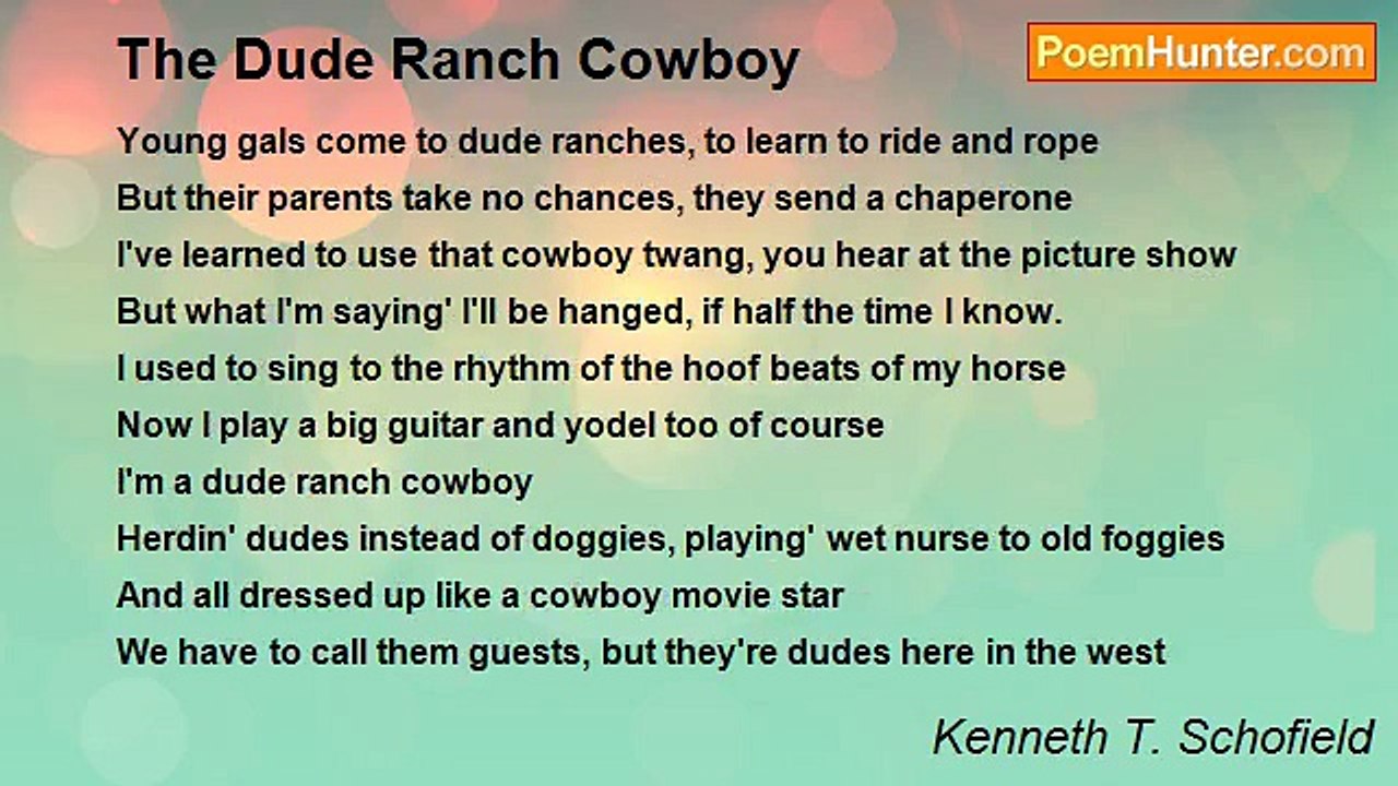 Kenneth T. Schofield - The Dude Ranch Cowboy