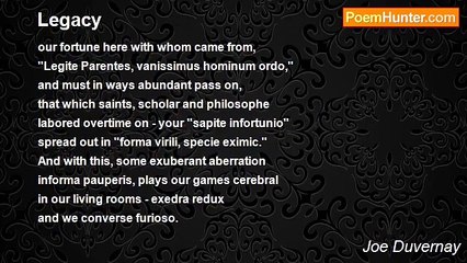 Joe Duvernay - Legacy