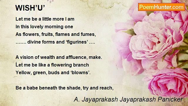 A. Jayaprakash Jayaprakash Panicker - WISH’U’