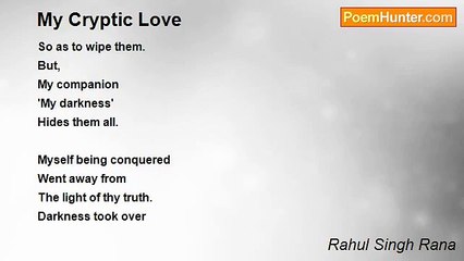 Rahul Singh Rana - My Cryptic Love