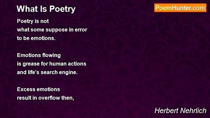 Herbert Nehrlich - What Is Poetry