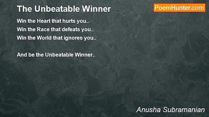 Anusha Subramanian - The Unbeatable Winner