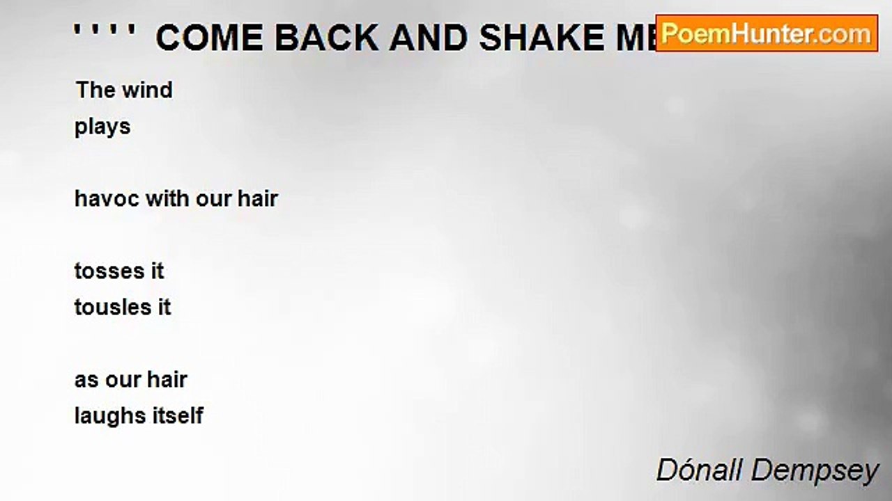 Dónall Dempsey - ' ' ' '  COME BACK AND SHAKE ME!