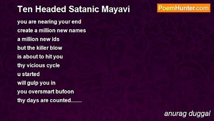 anurag duggal - Ten Headed Satanic Mayavi