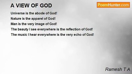 Ramesh T A - A VIEW OF GOD