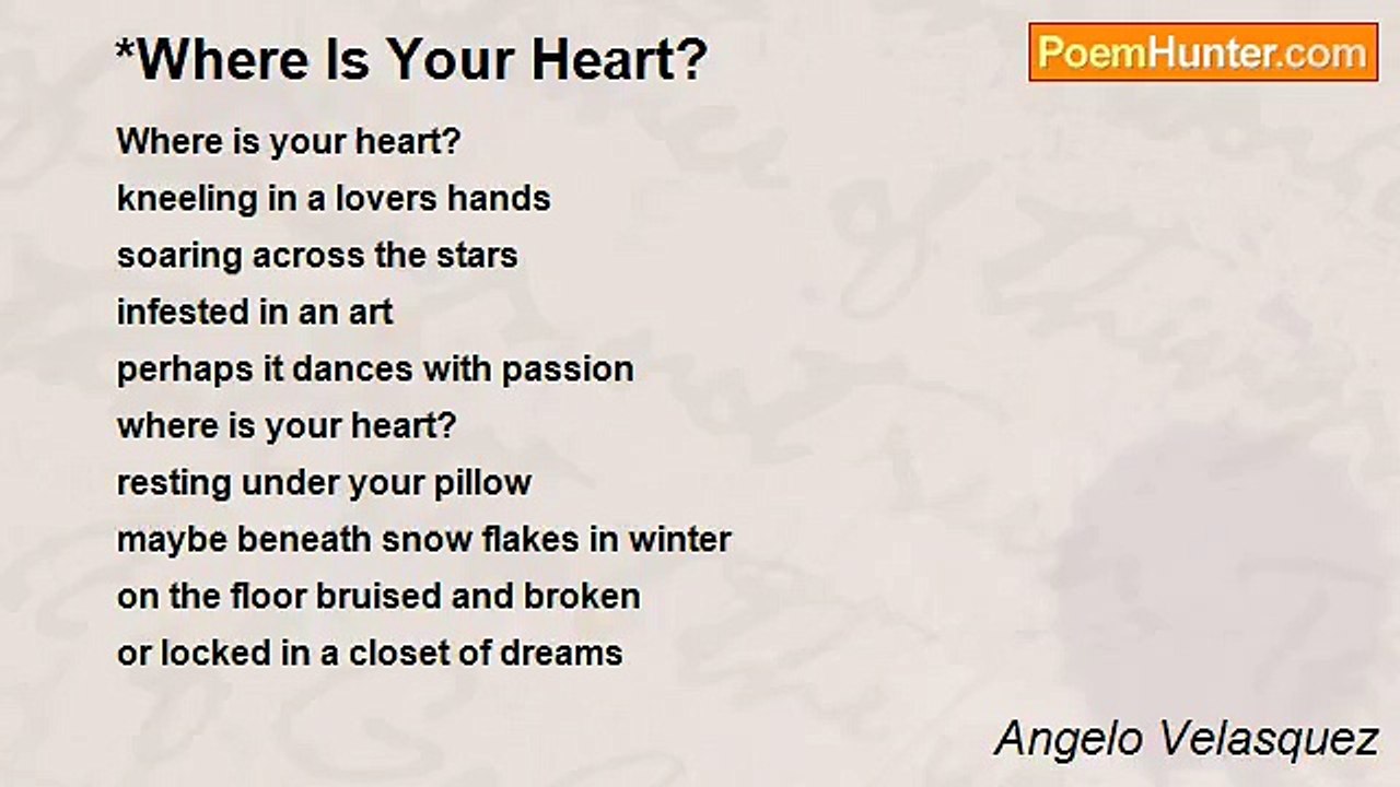 Angelo Velasquez - *Where Is Your Heart?