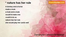 Samanyan Lakshminarayanan - * nature has her rule
