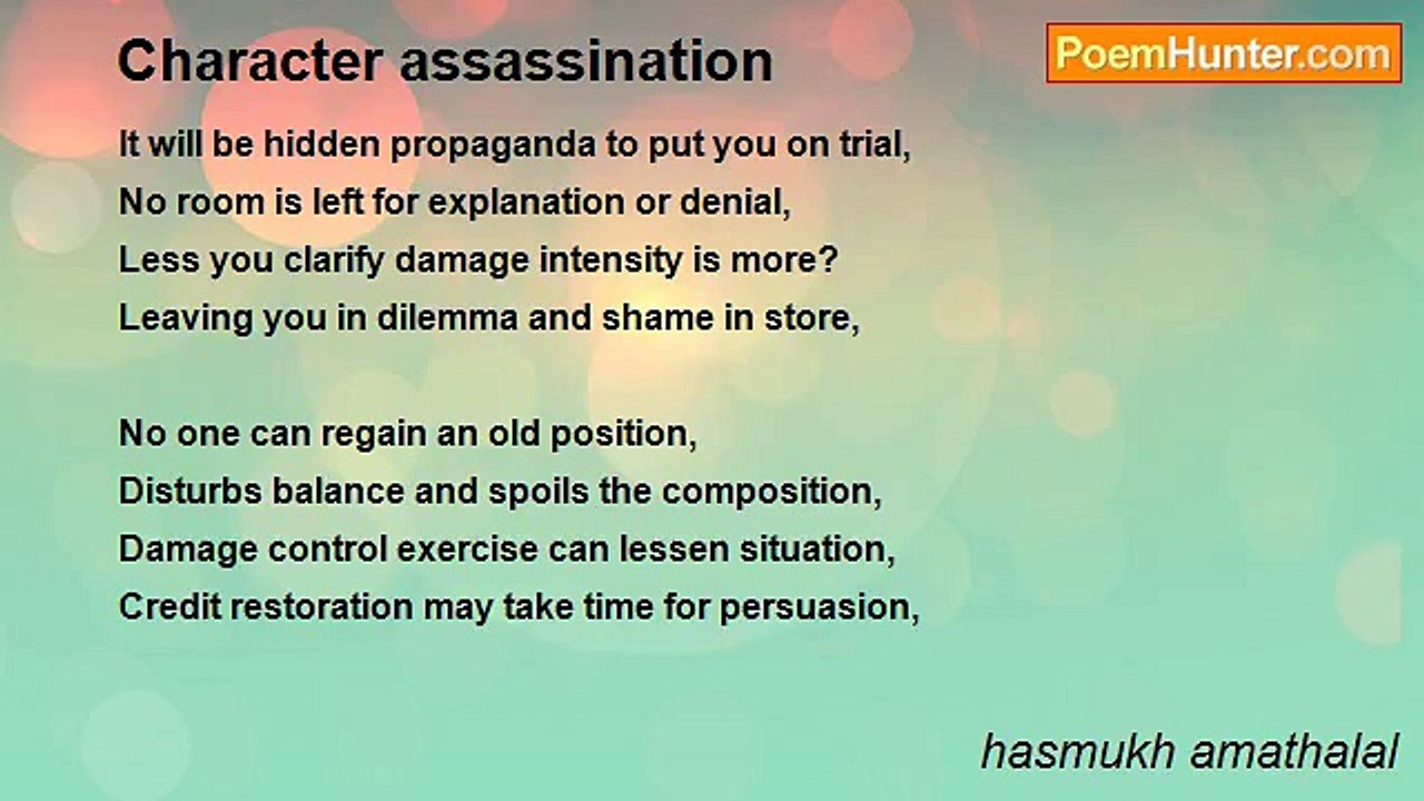 hasmukh amathalal - Character assassination