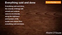 Roshni D'Souza - Everything said and done