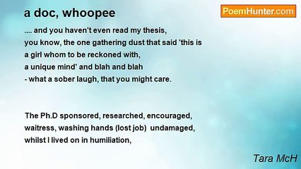 Tara McH - a doc, whoopee