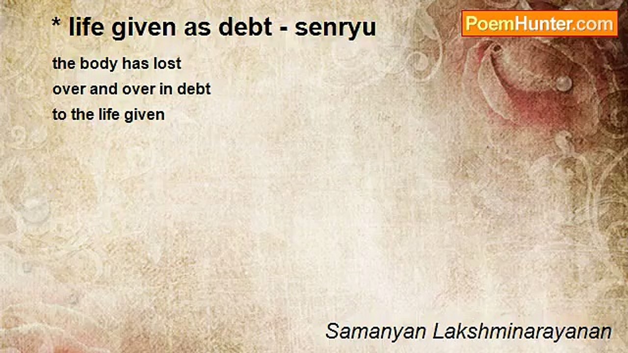 Samanyan Lakshminarayanan - * life given as deb...