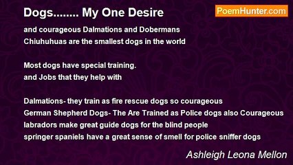 Ashleigh Leona Mellon - Dogs........ My One Desire