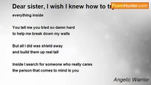 Angelic Warrior - Dear sister, I wish I knew how to try.