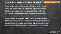 Ramesh T A - A MICRO AND MACRO POETRY FEAST!