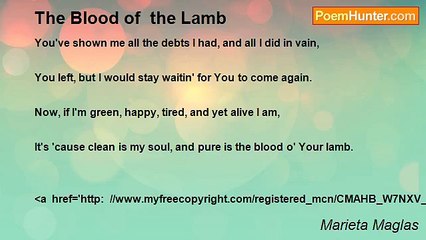 Marieta Maglas - The Blood of  the Lamb