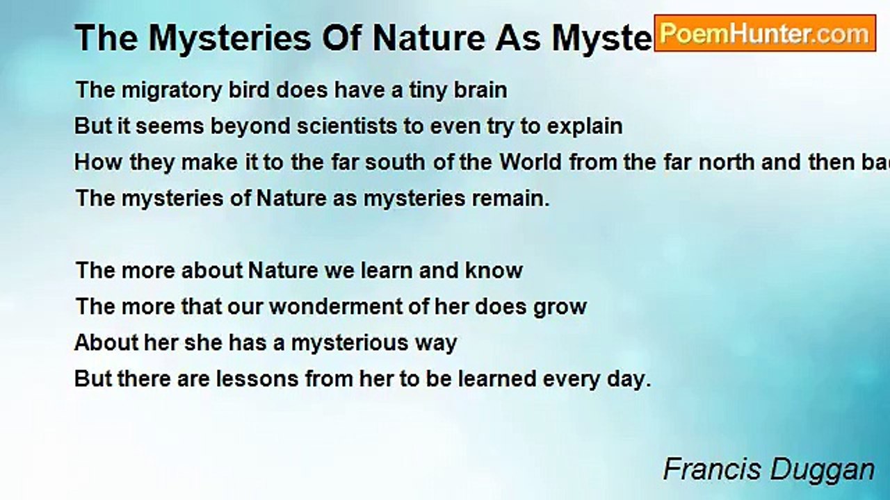 Francis Duggan - The Mysteries Of Nature As Mys...
