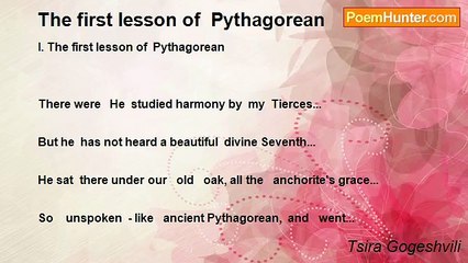 Tsira Gogeshvili - The first lesson of  Pythagorean    1.